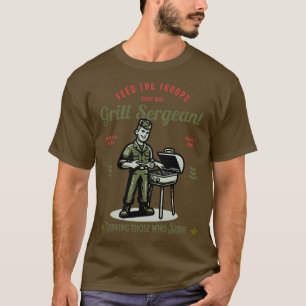 Camiseta Sargento Grill Sem MREs aqui Grau A Chow Servindo 