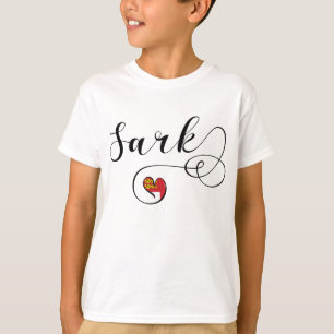 Camiseta Sark Flag Heart, Channel Islands T-Shirt