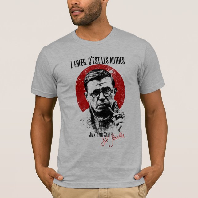 Camiseta Sartre l'enfer c'est les autres Hell É Outro Povo (Frente)
