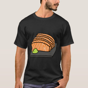 Camiseta Sashimi de Salmão e Wasabi num Prato