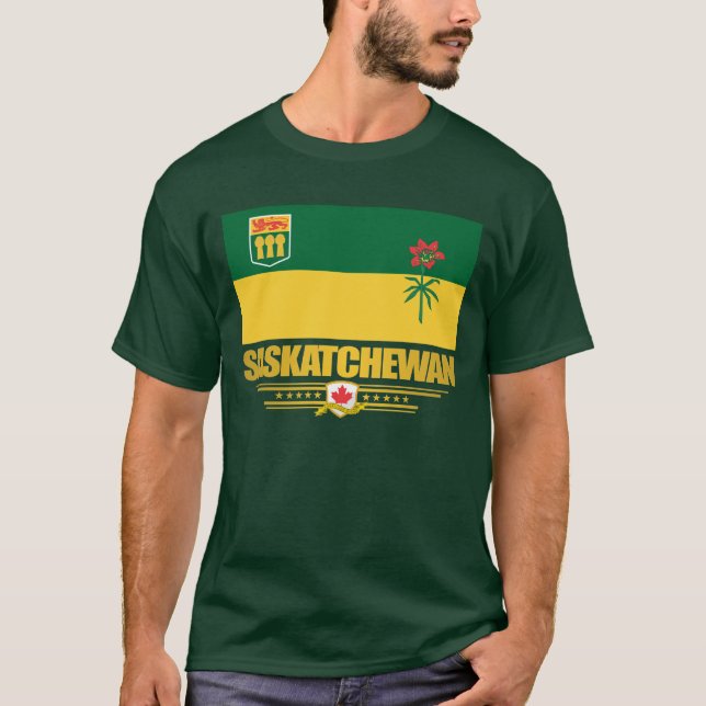 Camiseta Saskatchewan Flag Roupa (Frente)