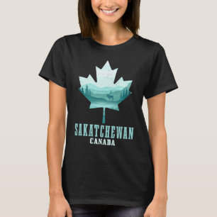 Camiseta Saskatchewan Folha de Bordo Alce Vintage Canadá Ca