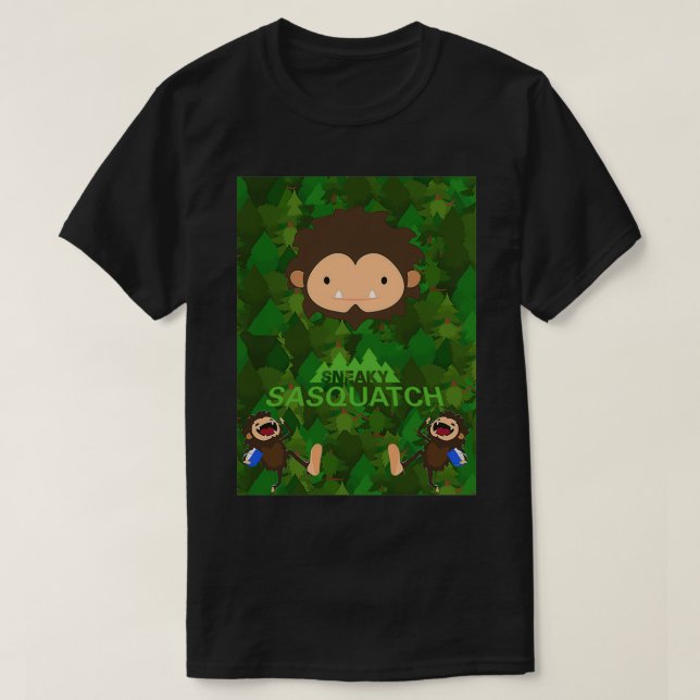 Camiseta Sasquatch Adventure câmbio 1 (Frente do Design)