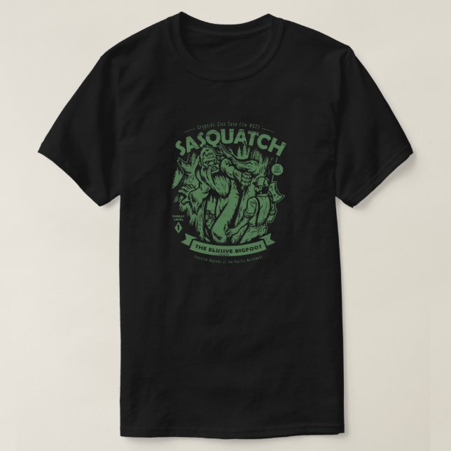 Camiseta Sasquatch - Arquivo de Caso do Cryptids Club #077  (Frente do Design)