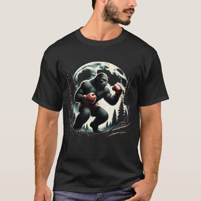 Camiseta Sasquatch Bigfoot Boxer Lua Completo (Frente)