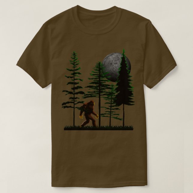 Camiseta Sasquatch Bigfoot Hiding In Forest Perfect Giftbig (Frente do Design)
