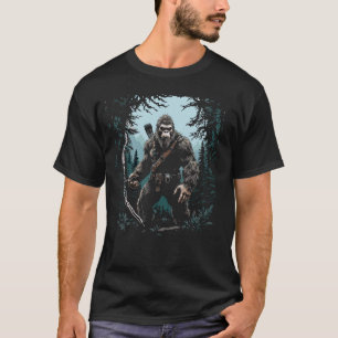 Camiseta Sasquatch Caçador de Veado Engraçado Aman
