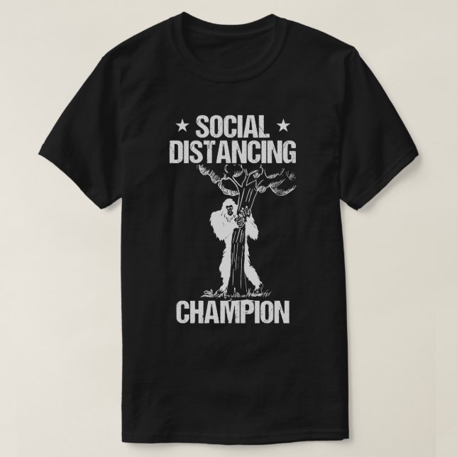 Camiseta Sasquatch, campeão de distância social (Frente do Design)