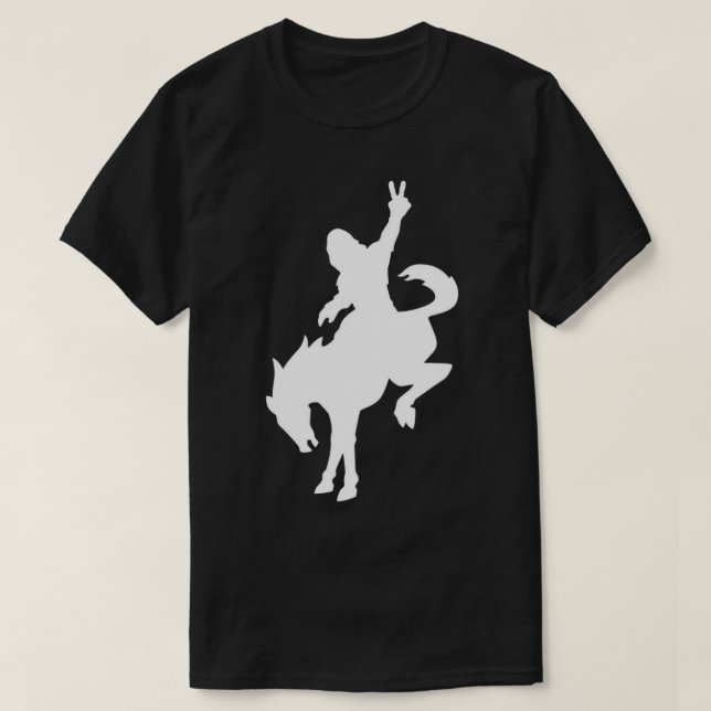 Camiseta Sasquatch cavalgando Bronco T-Shirt (Frente do Design)