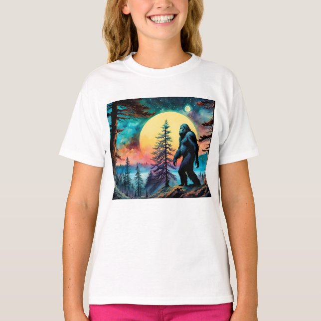 Camiseta Sasquatch Colorido, Lua Cheia (Frente)