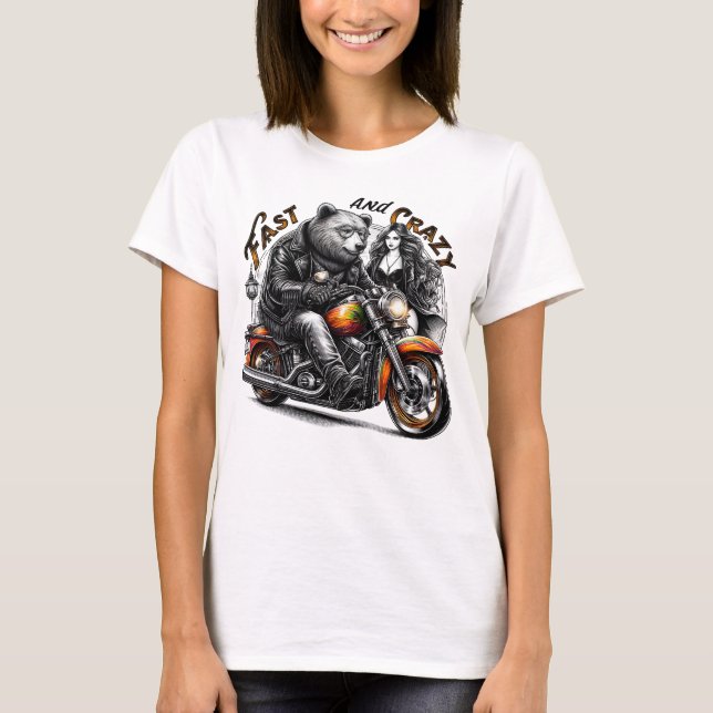 Camiseta Sasquatch De Motocicleta,Yeti,Pé Grande (Frente)