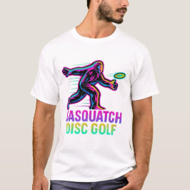 Camiseta Sasquatch Divertido de Golfe de Disco Neon Retro -