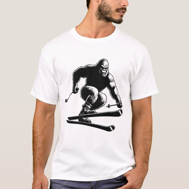Camiseta Sasquatch Esquiando (Frente)