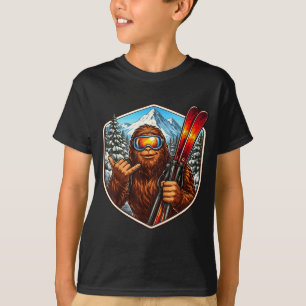 Camiseta Sasquatch esquiando big-foot shaka esqui amante es