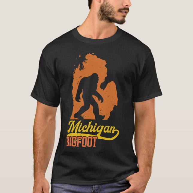 Camiseta Sasquatch Michigan Bigfoot Vintage MI Bigfoot Rese (Frente)