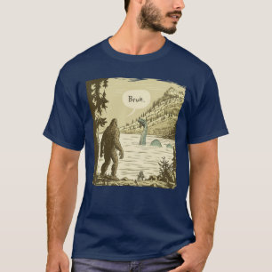 Camiseta Sasquatch Monstro do Lago Ness Garota da família B