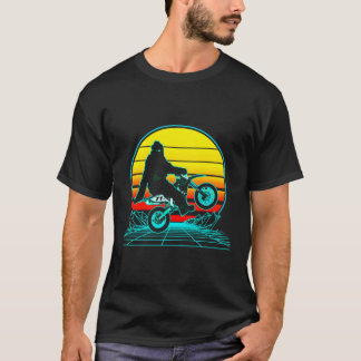Camiseta Sasquatch Na Vaporwave De Motociclo