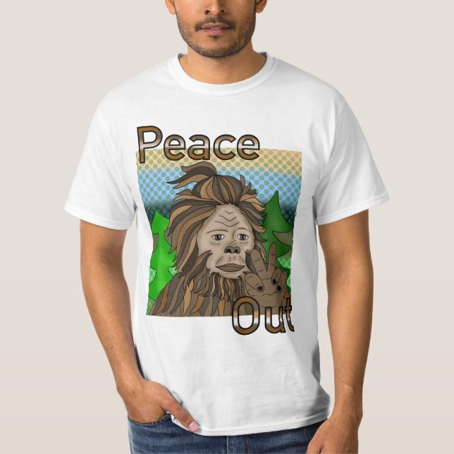 Camiseta Sasquatch Pé Grande de Paz (Frente)