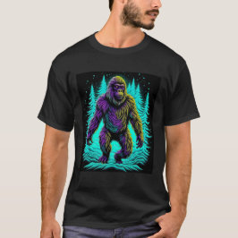 Camiseta Sasquatch Pé Grande em azul-turquesa e preto