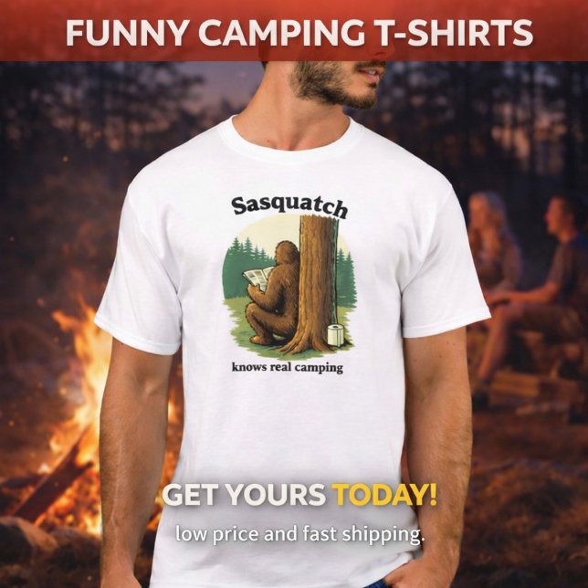 Camiseta Sasquatch real camping (Criador carregado)
