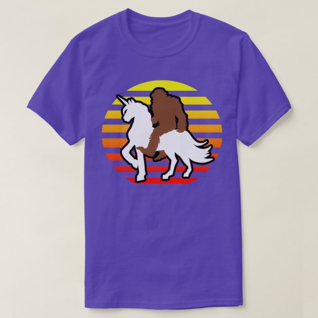 Camiseta Sasquatch Riding A Unicorn dá ideias engraçadas ur (Frente do Design)