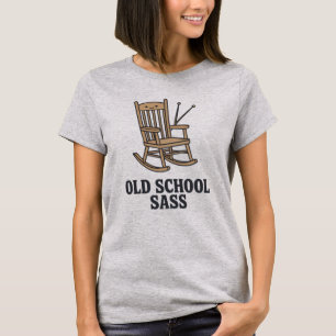 Camiseta Sass de Escola Antiga Citação Divertida de Avó