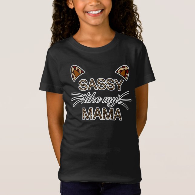 Camiseta Sassado como minha mãe Leopardo imprime grilhões e (Frente)