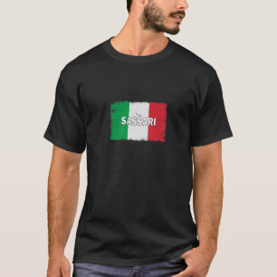 Camiseta Sassari - Itália - Cidade com Bandeira Italiana