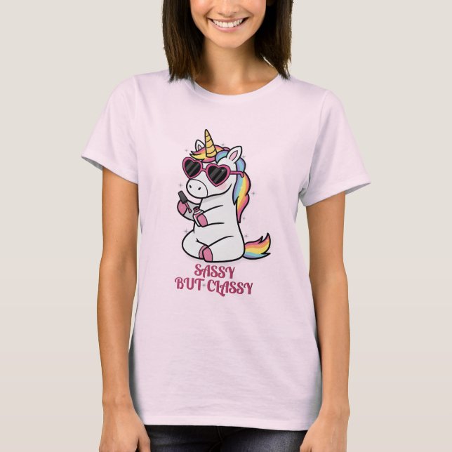 Camiseta Sassy but Classy – Glam Unicorn (Frente)