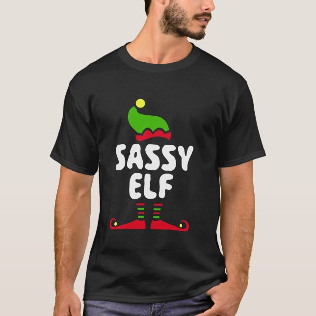 Camiseta Sassy Elf Matando Elf de Natal (Frente)