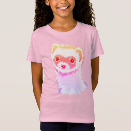 Camiseta Sassy Ferret Na Garota Do Arco-Íris