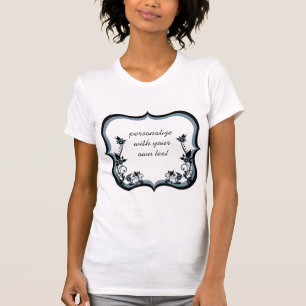 Camiseta Sassy Floral Frame Women's Tee, Dark Periwinkle