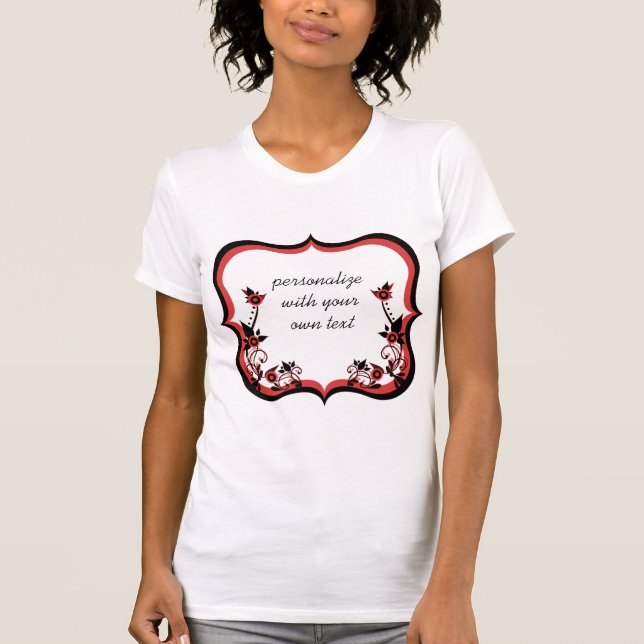 Camiseta Sassy Floral Frame Women's Tee, Turquesa (Frente)
