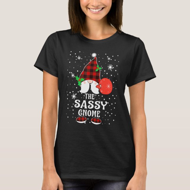 Camiseta Sassy Gnomo Buffalo Xadrez Matando a Família Chris (Frente)