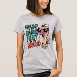 Camiseta Sassy Ostrich com óculos de sol