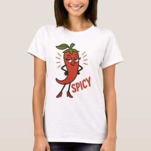 Camiseta Sassy Spicy Red Chili Pepper Engraçado Comida