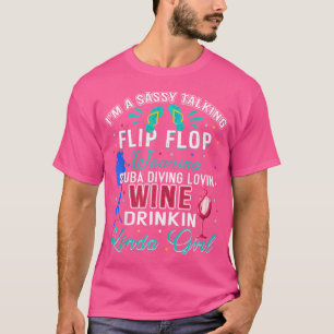 Camiseta Sassy Taling Scuba Merging Wine Bebendo Girl Funn