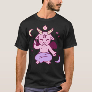 Camiseta Satã de Cartoons Bonitos Kawaii Baphomet