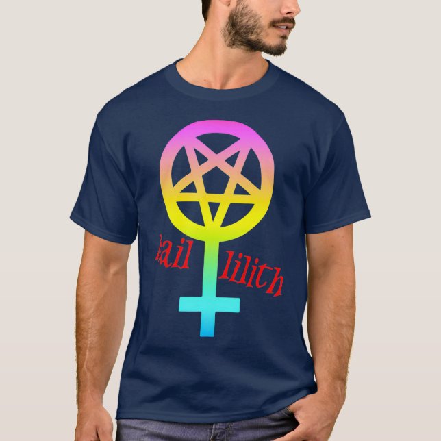 Camiseta Satã de Gótico de Lilith LGBT Pride LGBT (Frente)