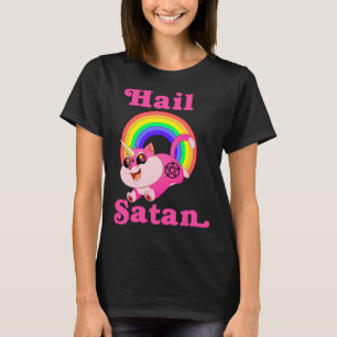 Camiseta Satã de granizo, Arco-Íris de Gato, Engraçado Mort