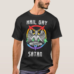 Camiseta Satã de granizo engraçada Gay LGBT Gótico Bapho