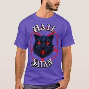 Camiseta Satã de granizo Gatinho oculto de metal preto