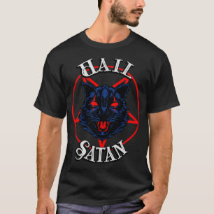 Camiseta Satã de granizo Gatinho oculto de metal preto