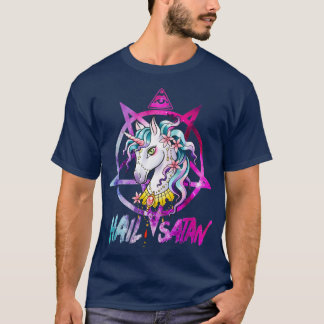 Camiseta Satã de granizo Unicorn Morte Metal Arco-Íris Home