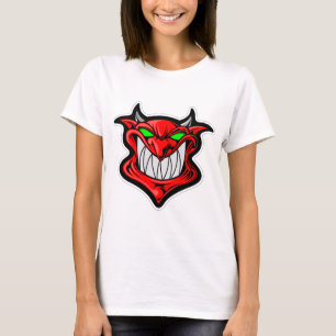 Camiseta Satã de rosto de um demônio de desenho animado
