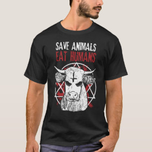 Camiseta Satã Divertida Vaca Vegan Amante de os animais Gif