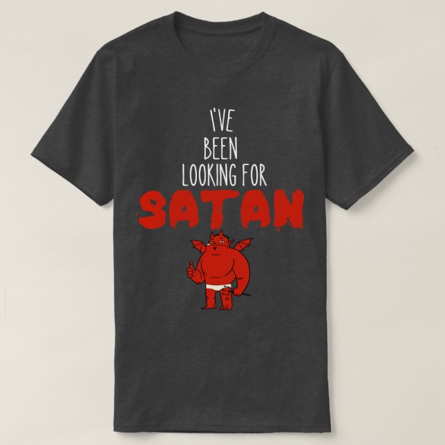 Camiseta Satã Engraçada Dizendo Festival de Metais do Diabo (Frente do Design)