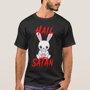 Camiseta Satã Engraçado Cute Kawaii Bunny Horror amigo
