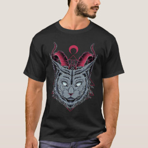 Camiseta Satã Lucipar Gato Gato Demônico Mau Satânico 666