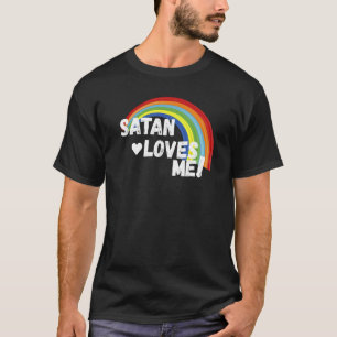 Camiseta Satã Me Ama T-Shirt Engraçado Humor Escuro Ateu Sh